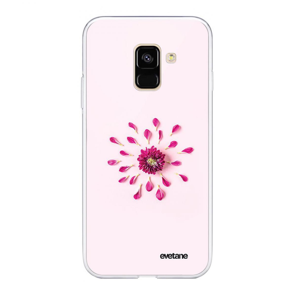 Evetane - Coque Samsung Galaxy A8 2018 souple Fleur Rose Fushia Motif Ecriture Tendance Evetane. - Coque, étui smartphone