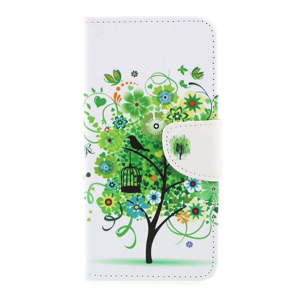 marque generique - Etui en PU feuille de papier pour l'impression de motifs arbre vert pour votre Samsung Galaxy A50/A20/A30 - Coque, étui smartphone