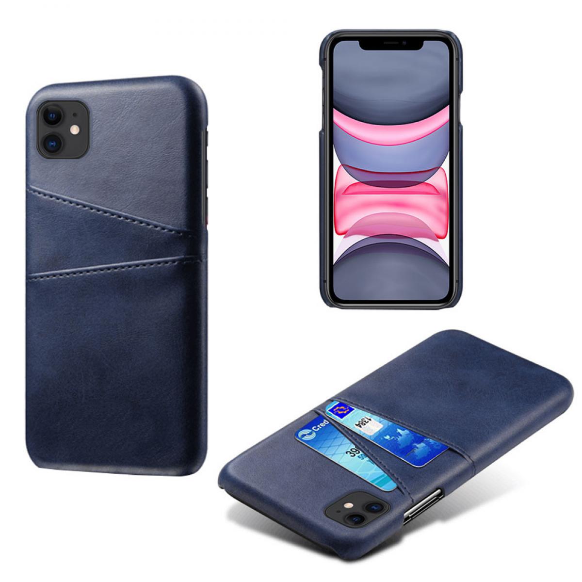 Shot - Coque Porte-cartes pour "IPHONE 12" Simili-cuir Protection (BLEU) - Coque, étui smartphone