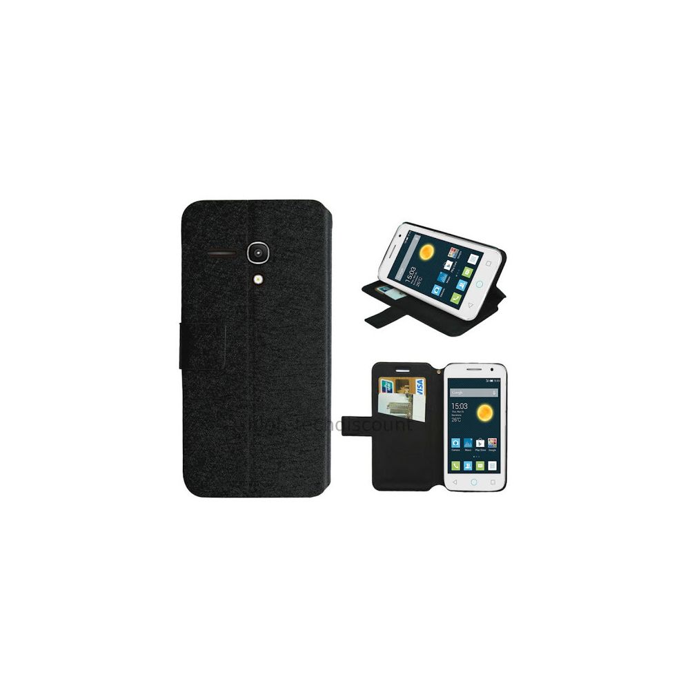 Htdmobiles - Housse etui coque pochette portefeuille pour Alcatel One Touch Pop 2 (4.0) 4045D - NOIR - Autres accessoires smartphone