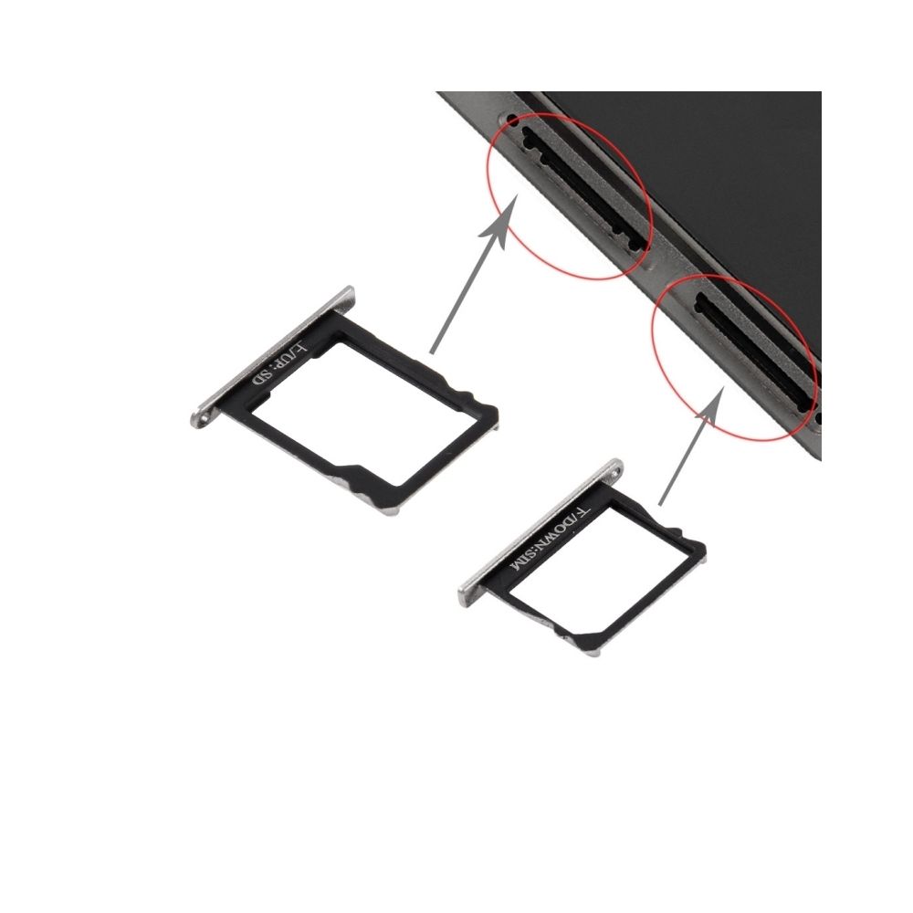 Wewoo - Tiroir de Carte SIM noir pièce détachée pour Huawei P8 SIM Plateau et Micro SD Card - Autres accessoires smartphone