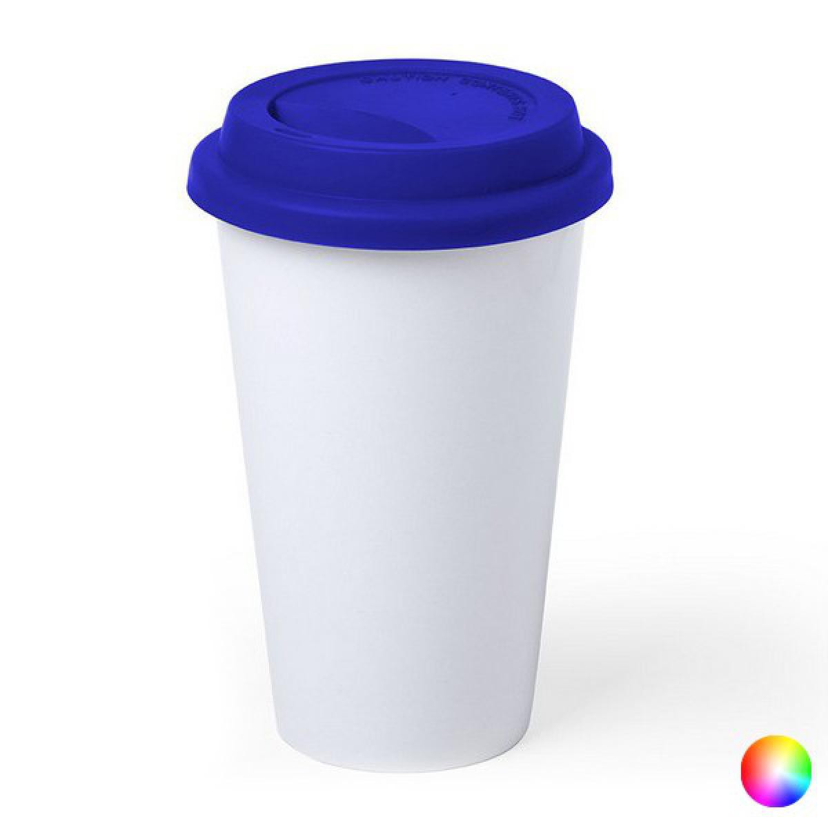 Totalcadeau - Verre en céramique et couvercle en silicone (400 ml) mug café Couleur - Bleu - Carafe filtrante