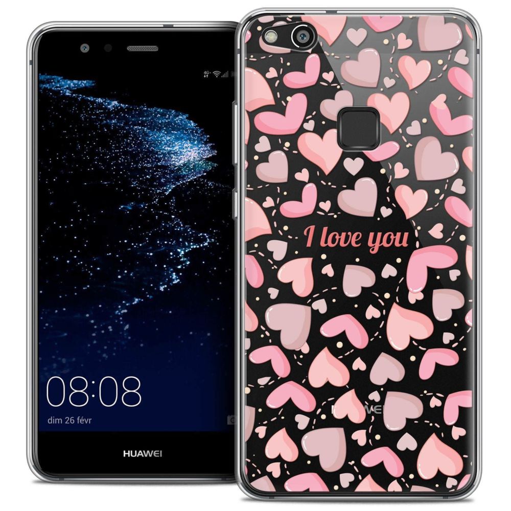Caseink - Coque Housse Etui Huawei P10 LITE (5.2 ) [Crystal Gel HD Collection Love Saint Valentin Design I Love You - Souple - Ultra Fin - Imprimé en France] - Coque, étui smartphone