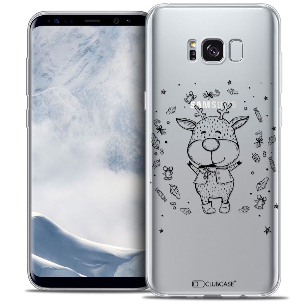 Caseink - Coque Housse Etui Samsung Galaxy S8 (G950) [Crystal Gel HD Collection Noël 2016 Design Sketchy Cerf - Souple - Ultra Fin - Imprimé en France] - Coque, étui smartphone
