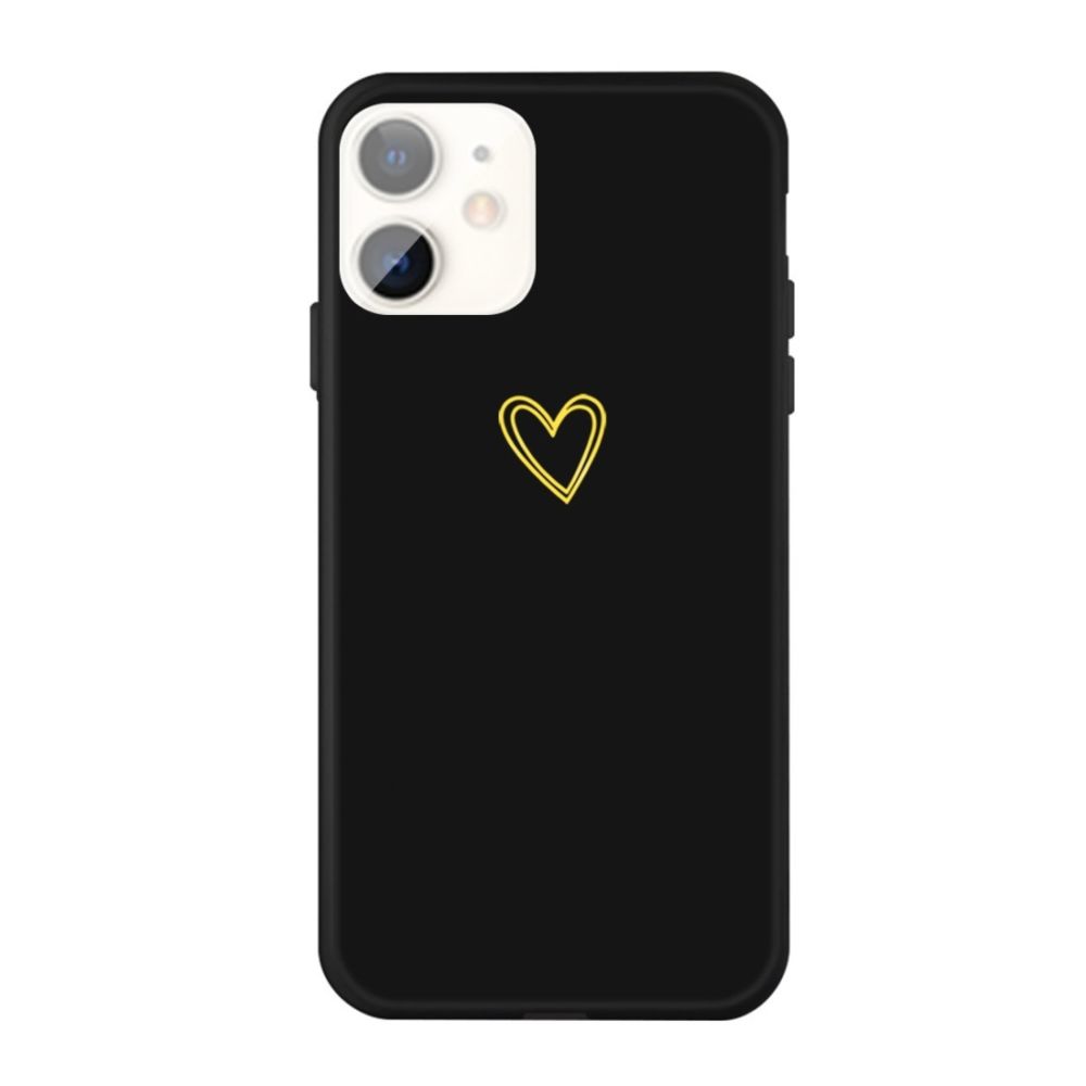 Wewoo - Coque Pour iPhone 11 Motif Amour-Coeur Doré Etui de Protection Téléphone TPU Givré Coloré Noir - Coque, étui smartphone