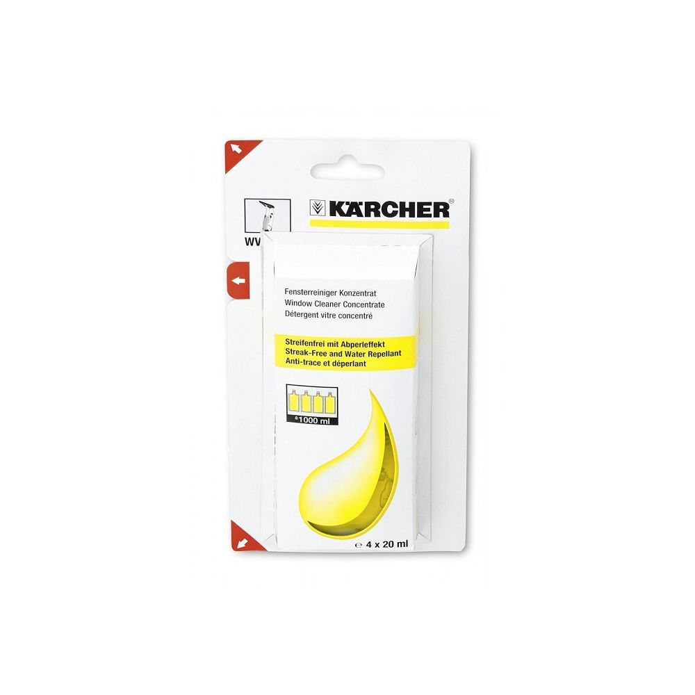 Karcher - Produit de nettoyage 4 x 20ml pour nettoyeur vitres karcher - Accessoire entretien des sols