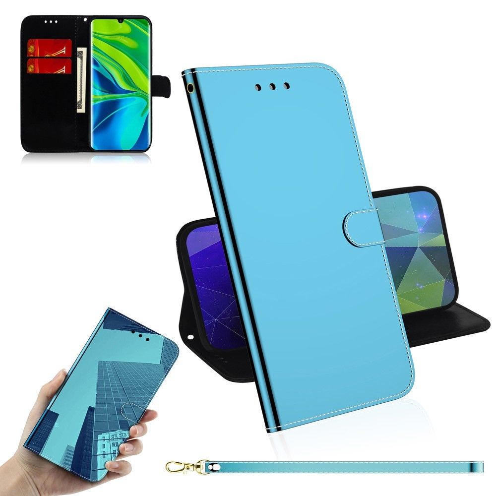 Generic - Etui en PU surface miroir avec support bleu pour votre Xiaomi Mi 10/Mi 10 Pro - Coque, étui smartphone