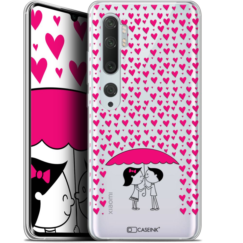 Caseink - Coque Pour Xiaomi Mi Note 10 / Pro (6.47 ) [Gel HD Collection Love Saint Valentin Design Pluie d'Amour - Souple - Ultra Fin - Imprimé en France] - Coque, étui smartphone