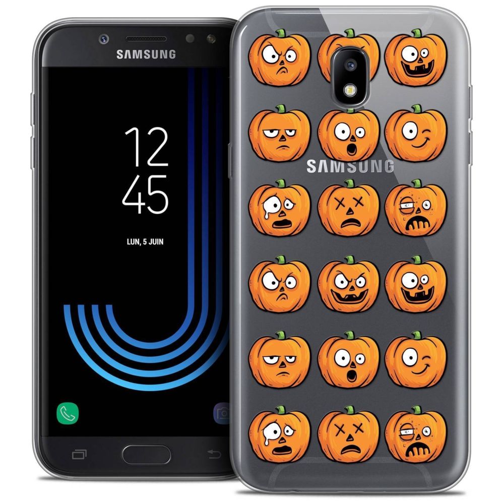 Caseink - Coque Housse Etui Samsung Galaxy J7 2017 J730 (5.5 ) [Crystal Gel HD Collection Halloween Design Cartoon Citrouille - Souple - Ultra Fin - Imprimé en France] - Coque, étui smartphone