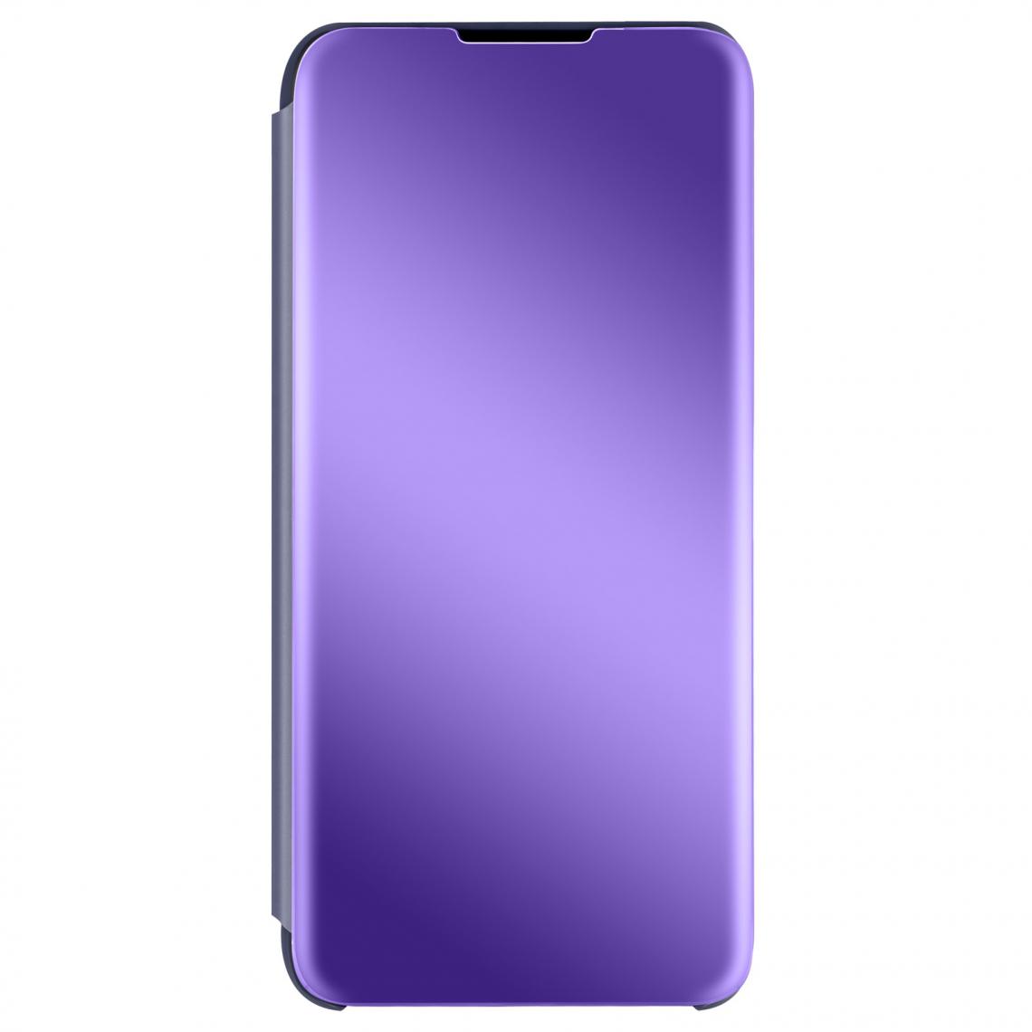 Avizar - Housse Xiaomi Redmi Note 10 et Note 10s Clapet translucide Miroir Support Violet - Coque, étui smartphone