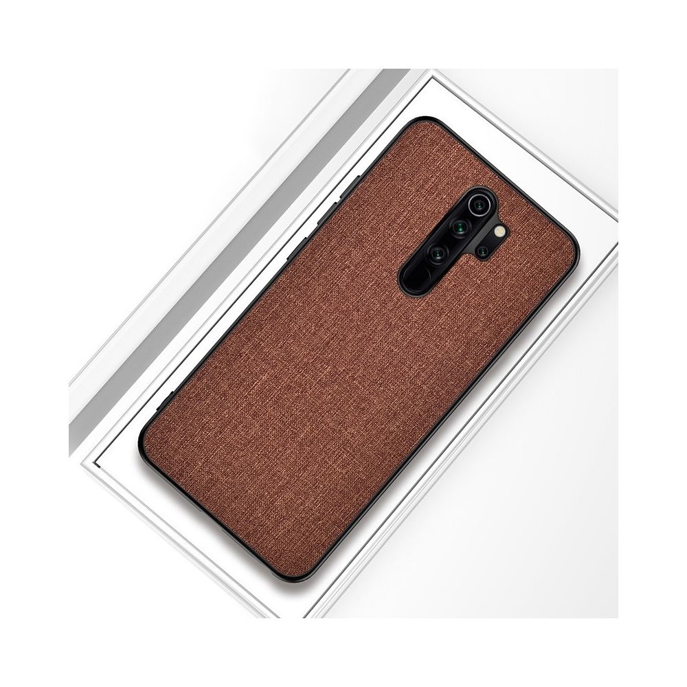 Wewoo - Coque Souple Pour Xiaomi Redmi Note 8 Pro Texture de tissu antichoc PC + TPU Housse de protection Marron - Coque, étui smartphone