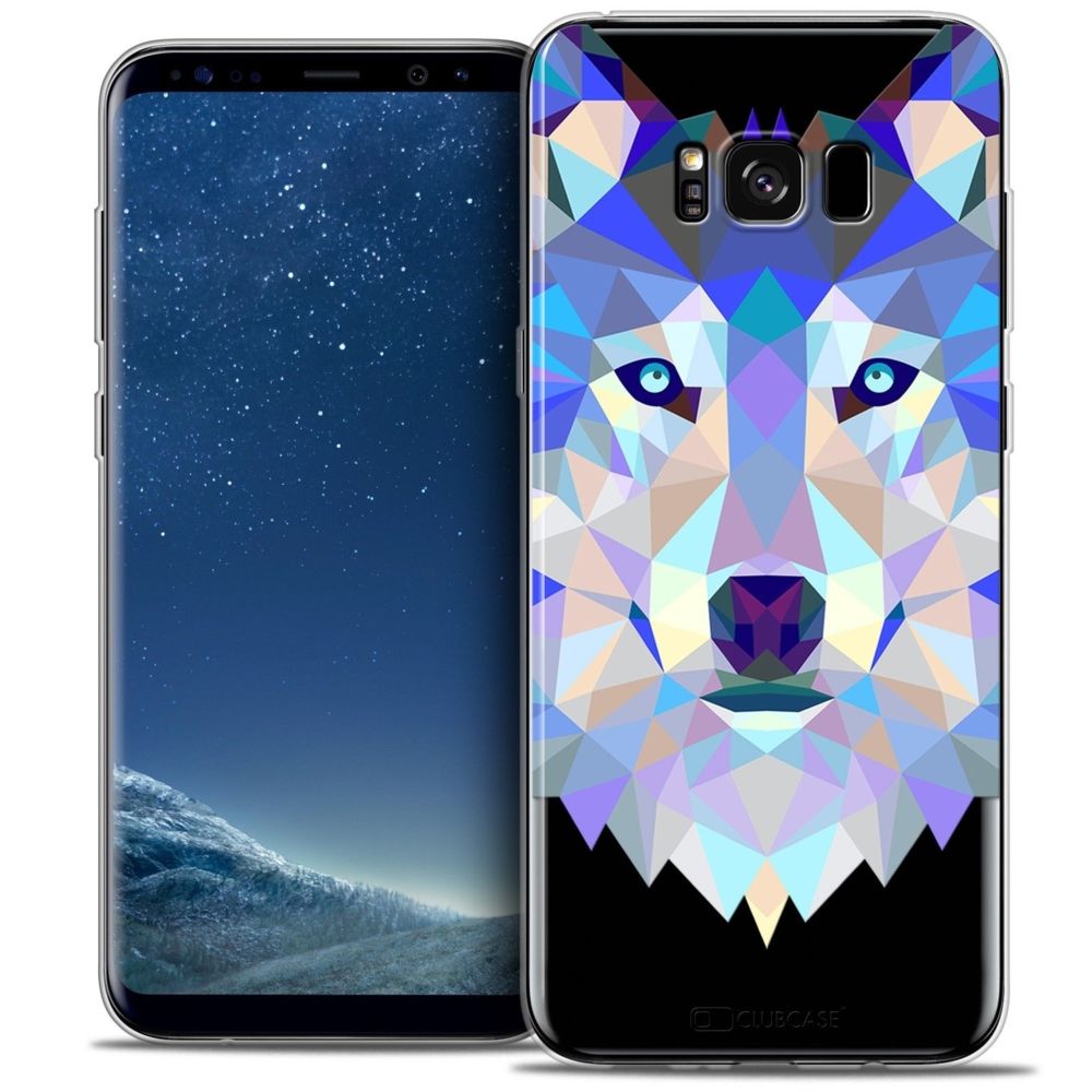 Caseink - Coque Housse Etui Samsung Galaxy S8 (G950) [Crystal Gel HD Polygon Series Animal - Souple - Ultra Fin - Imprimé en France] Loup - Coque, étui smartphone