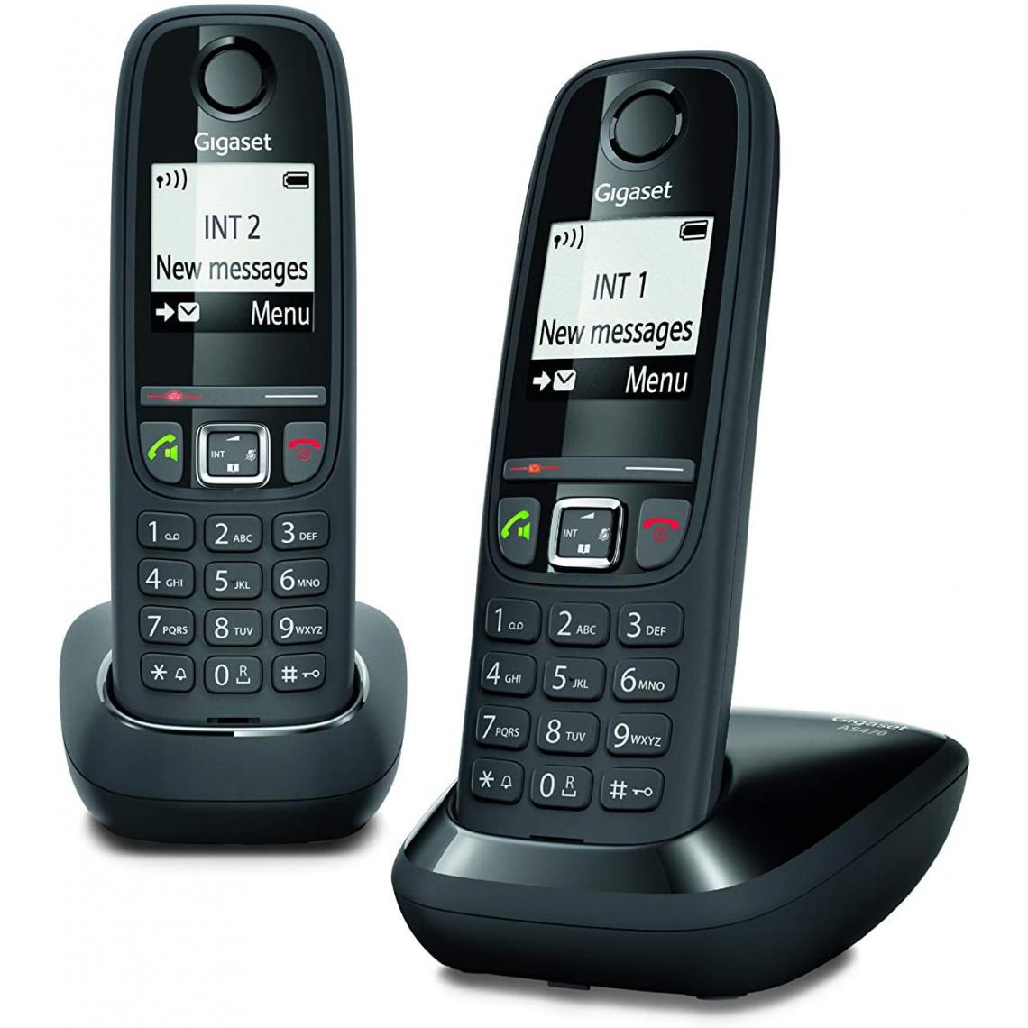 Gigaset - téléphone fixe duo sans Fil sans répondeur noir - Téléphone fixe filaire