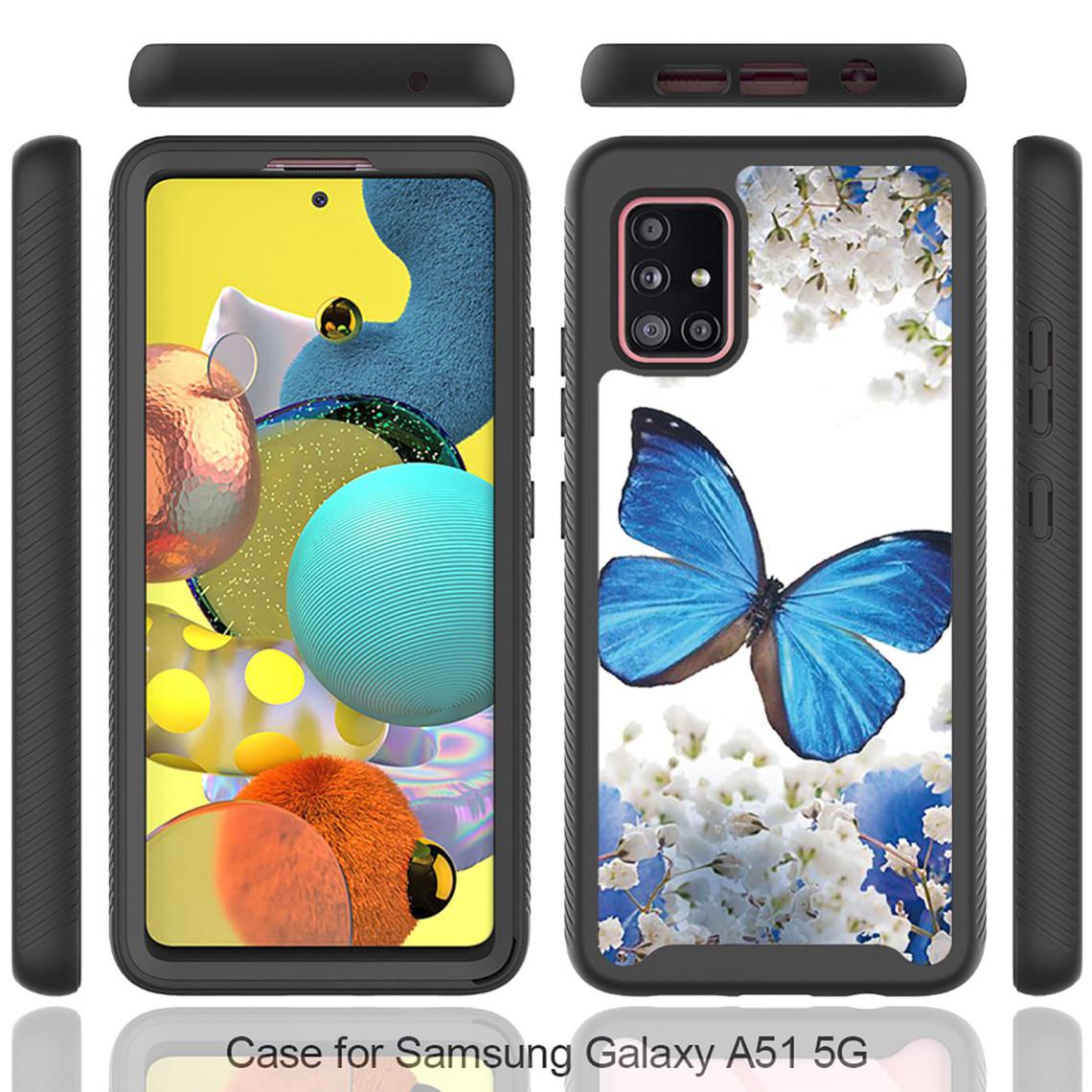 OtterBox - Samsung Galaxy A51 5G Housse Etui Coque de protection (3 in 1) [Bleu Papillon] - Coque, étui smartphone