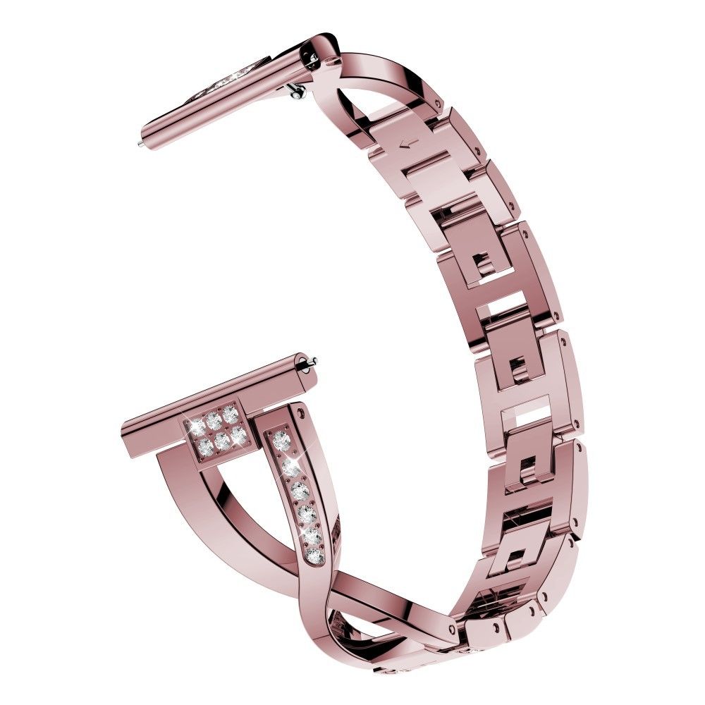marque generique - Bracelet en métal forme x décor strass alliage de zinc rose pour votre Samsung Galaxy Watch Active SM-R500 - Accessoires bracelet connecté