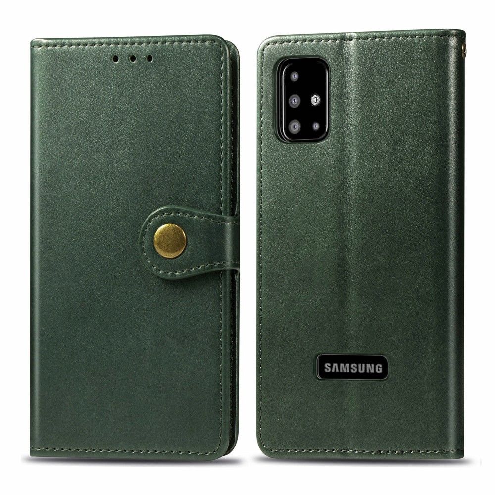 marque generique - Etui en PU avec support vert armé pour votre Samsung Galaxy A51 - Coque, étui smartphone