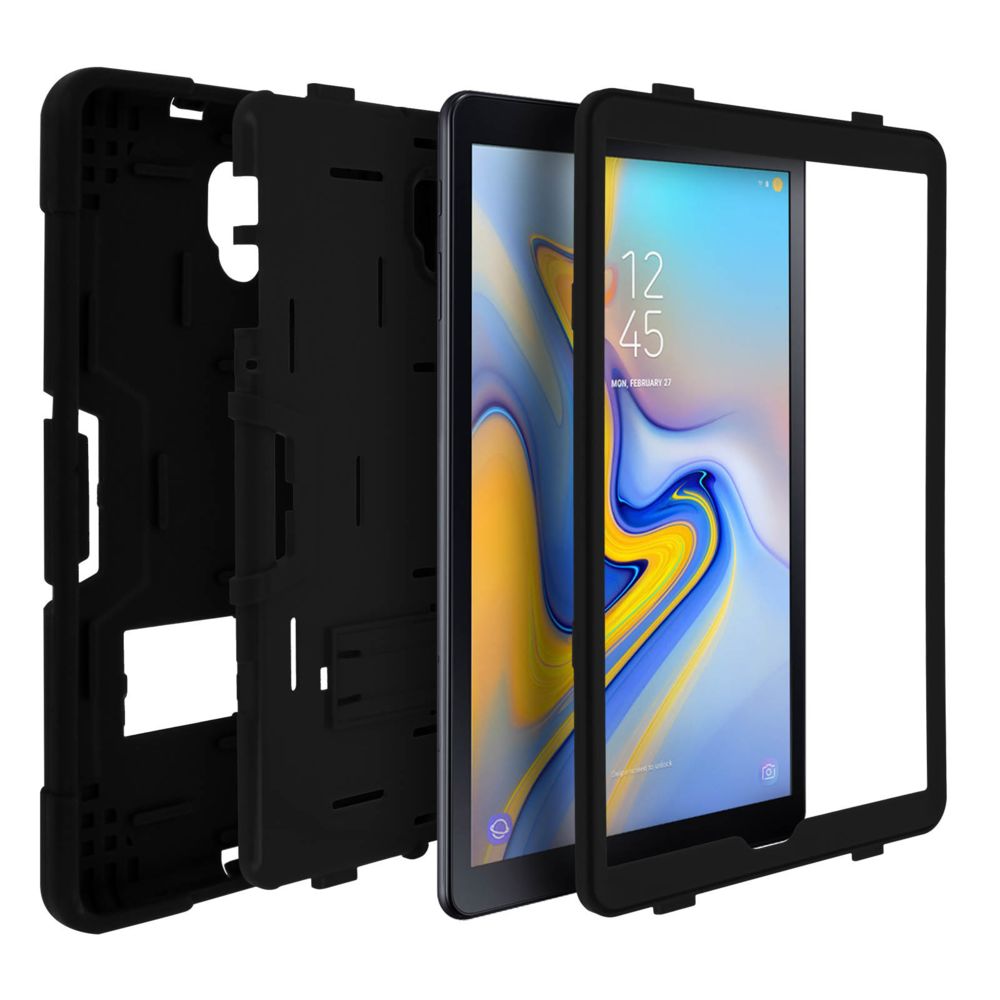 Avizar - Coque Galaxy Tab A 10.5 Protection Rigide + Silicone Gel Béquille Support - Noir - Coque, étui smartphone