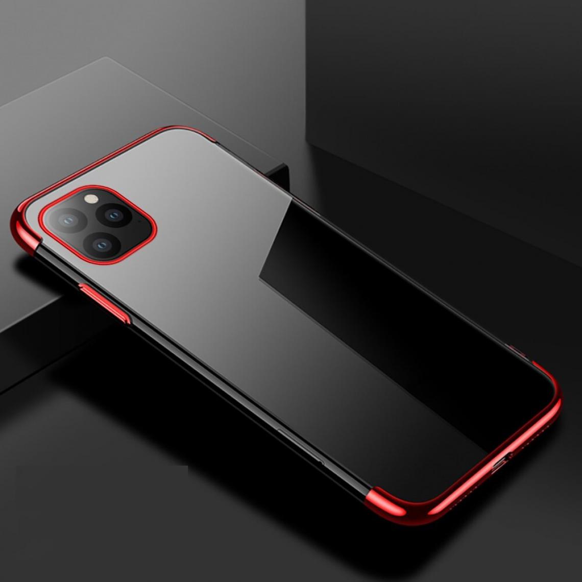 Shot - Coque Silicone Bord pour "IPHONE 11 Pro Max" APPLE Bumper Fine Transparente (ROUGE) - Coque, étui smartphone