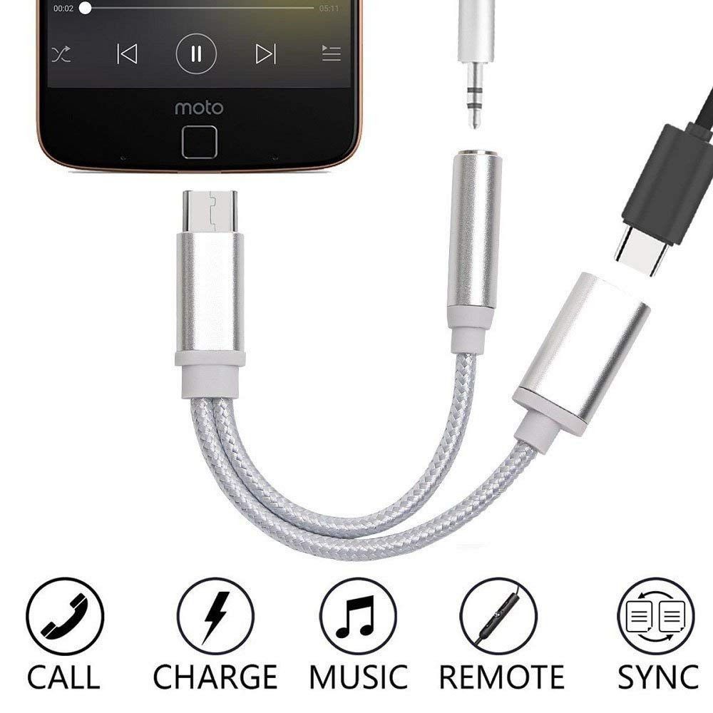 Shot - Adaptateur Type C/Jack pour Smartphone 2 en 1 Audio USB-C Ecouteurs Chargeur Casque - Autres accessoires smartphone