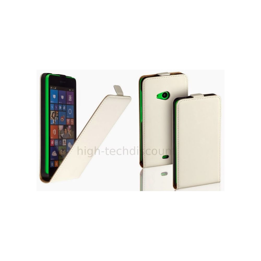 Htdmobiles - Housse etui coque pochette simili cuir fine pour Microsoft Lumia 535 + film ecran - BLANC - Autres accessoires smartphone