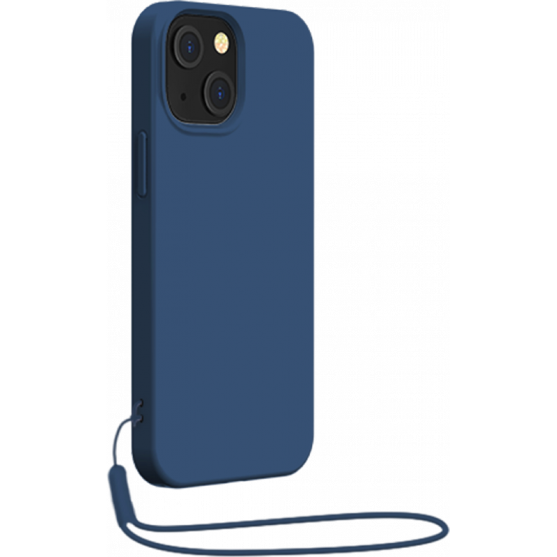 Bigben Connected - Coque Apple iPhone 13 mini Silicone + dragonne assortie Bleu Bigben - Coque, étui smartphone