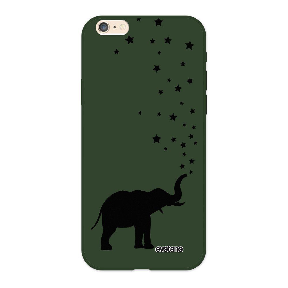 Evetane - Coque iPhone 6/6S Silicone Liquide Douce vert kaki Elephant Ecriture Tendance et Design Evetane - Coque, étui smartphone