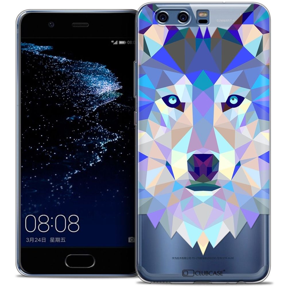 Caseink - Coque Housse Etui Huawei P10 [Crystal Gel HD Polygon Series Animal - Souple - Ultra Fin - Imprimé en France] Loup - Coque, étui smartphone