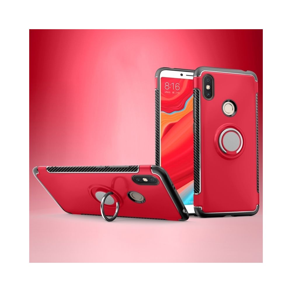Wewoo - Coque Housse de protection magnétique pour anneau de rotation 360 degrés Armor de Xiaomi Redmi S2 rouge - Coque, étui smartphone