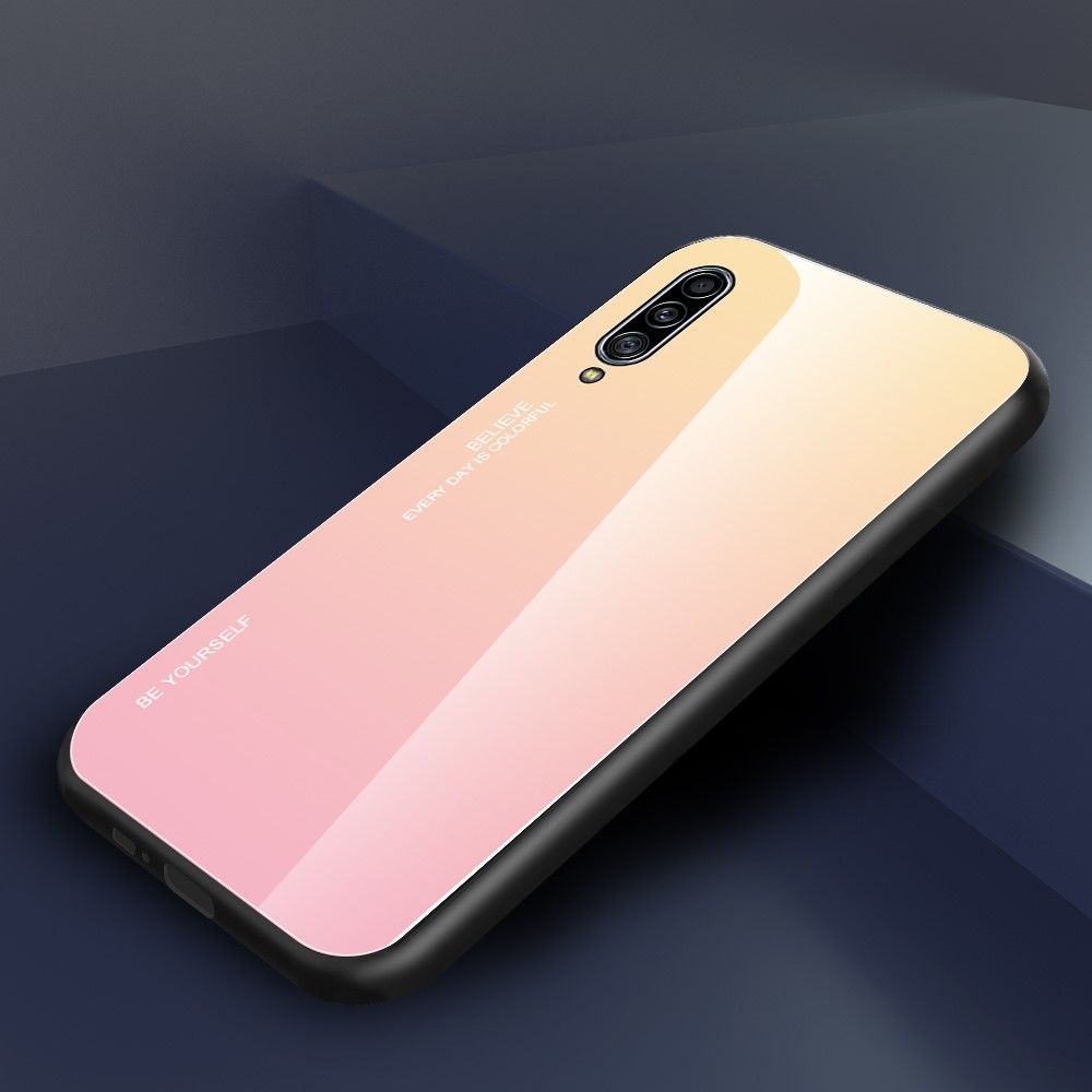 marque generique - Coque en TPU hybride de couleur dégradé jaune/rose pour votre Samsung Galaxy A90 5G - Coque, étui smartphone