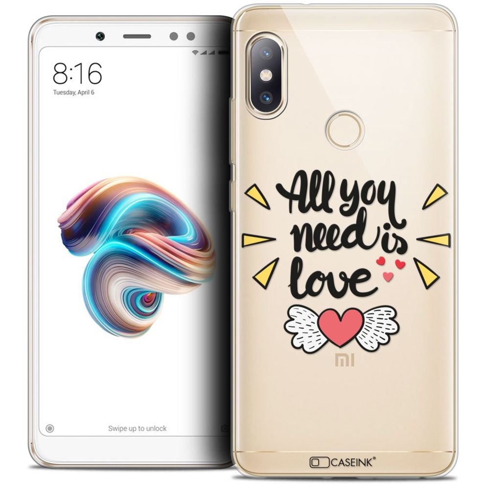 Caseink - Coque Housse Etui Xiaomi Redmi Note 5 (5.99 ) [Crystal Gel HD Collection Love Saint Valentin Design All U Need Is - Souple - Ultra Fin - Imprimé en France] - Coque, étui smartphone