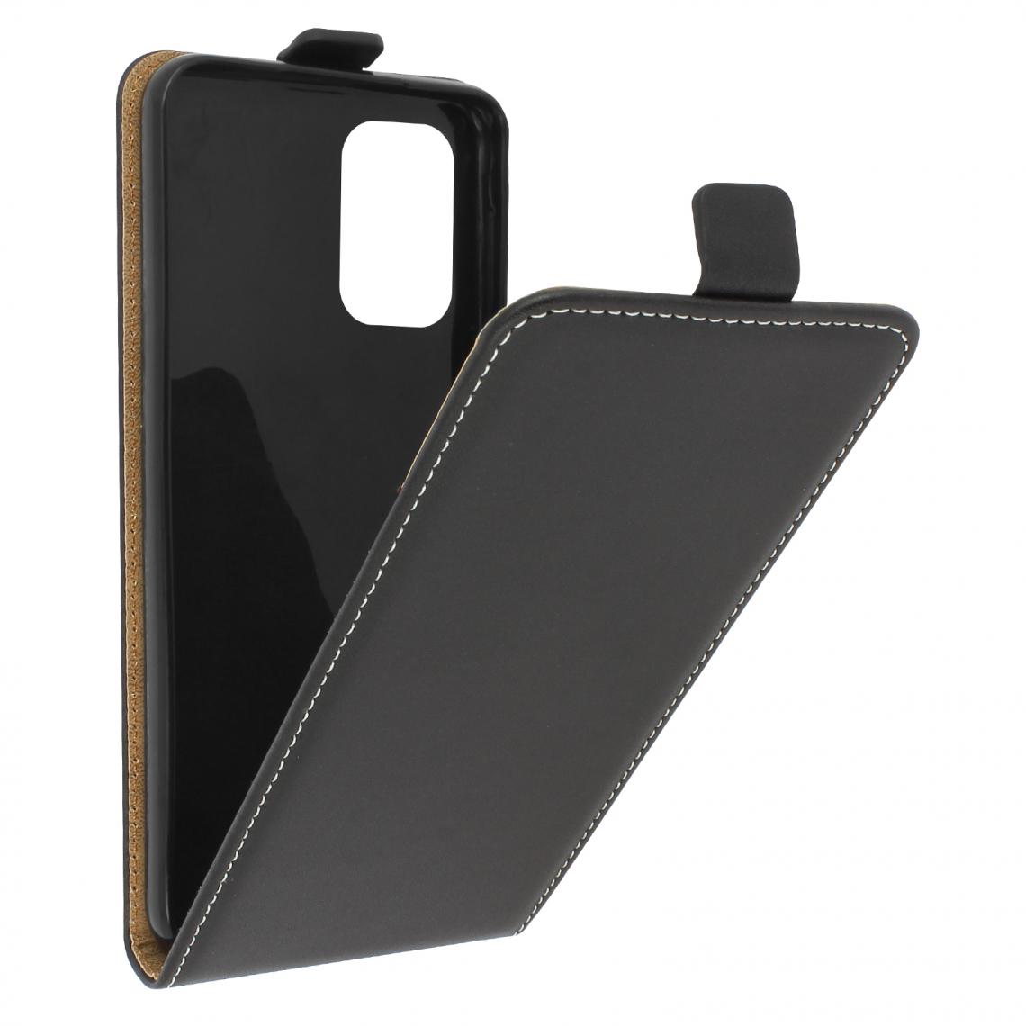 Avizar - Étui Samsung Galaxy A72 Clapet Vertical Porte-carte Effet Lisse Noir - Coque, étui smartphone