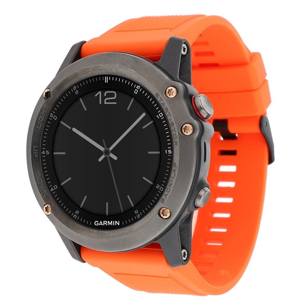 marque generique - Bracelet en silicone 22mm souple avec boucle noire orange pour votre Garmin Fenix 5/5 Plus - Accessoires bracelet connecté