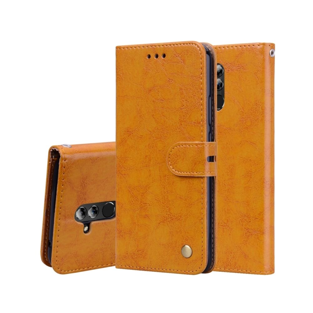 Wewoo - Etui à rabat horizontal en cuir de style business à texture de cire pour Huawei Mate 20 Lite, avec support et logements pour cartes et portefeuille (Marron) - Coque, étui smartphone