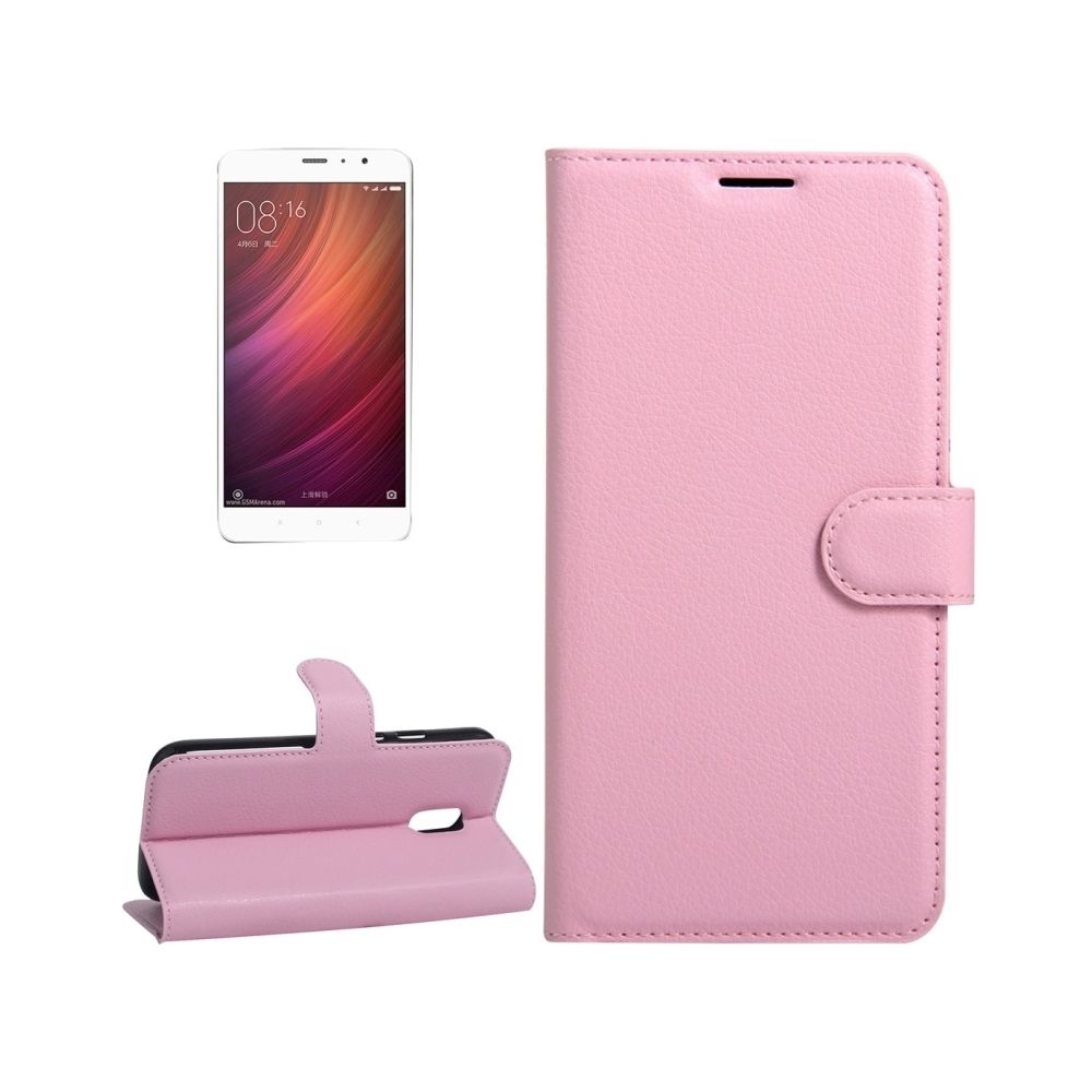 Wewoo - Housse Étui rose pour Xiaomi Redmi Note 4 Litchi Texture en cuir flip horizontal avec support et ampère Slots de cartes Portefeuille - Coque, étui smartphone