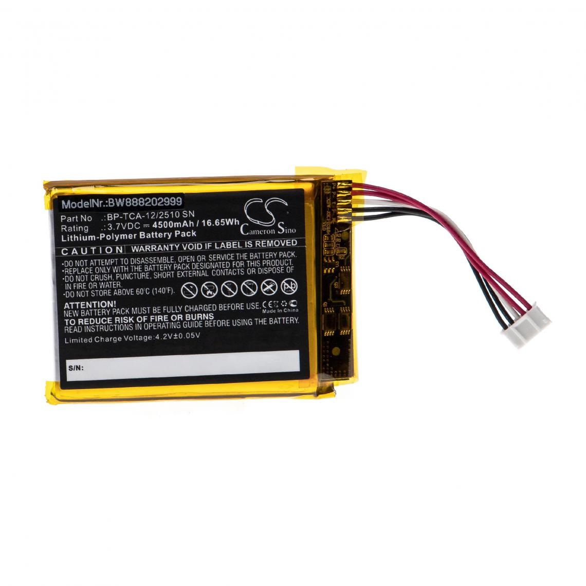 Vhbw - vhbw Batterie remplacement pour Technicolor BP-TCA-12/2510 SN pour système d'alarme (4500mAh, 3,7V, Li-polymère) - Autre appareil de mesure