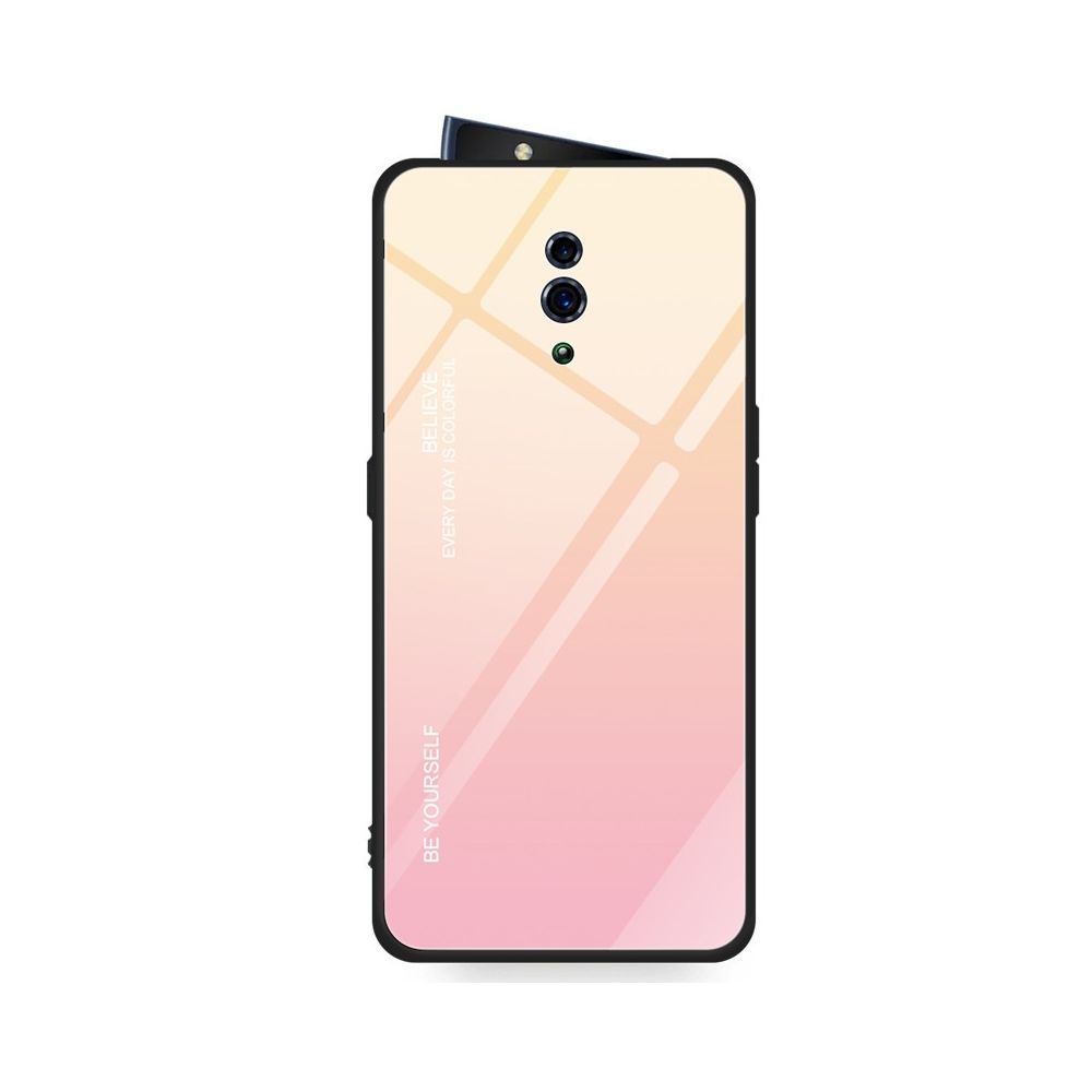Wewoo - Coque Pour OPPO Reno Gradient Color Glass Case Jaune - Coque, étui smartphone