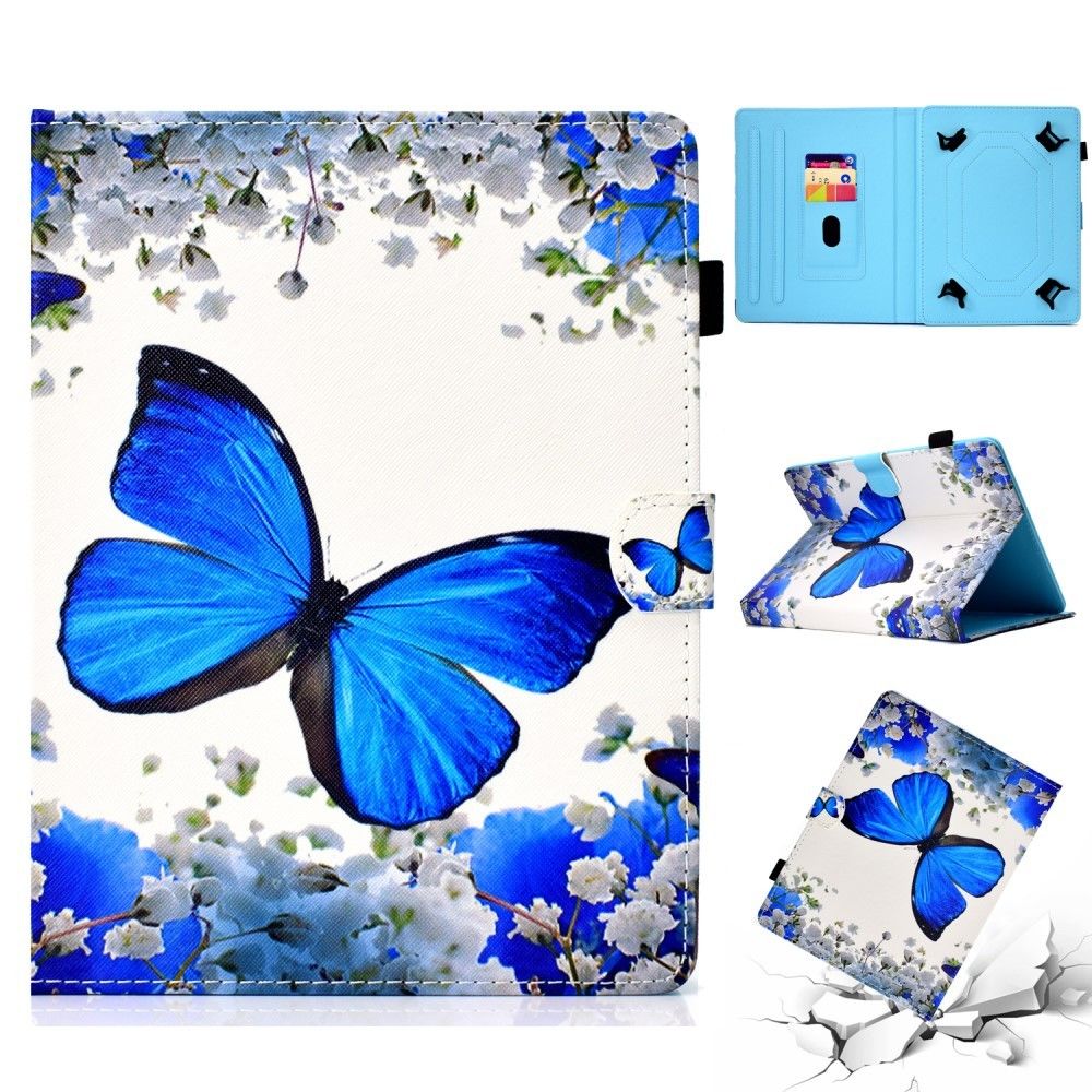 marque generique - Etui en PU papillon et fleur blanche pour votre Apple iPad 9.7/Lenovo Tab 4 10 Plus etc - Autres accessoires smartphone
