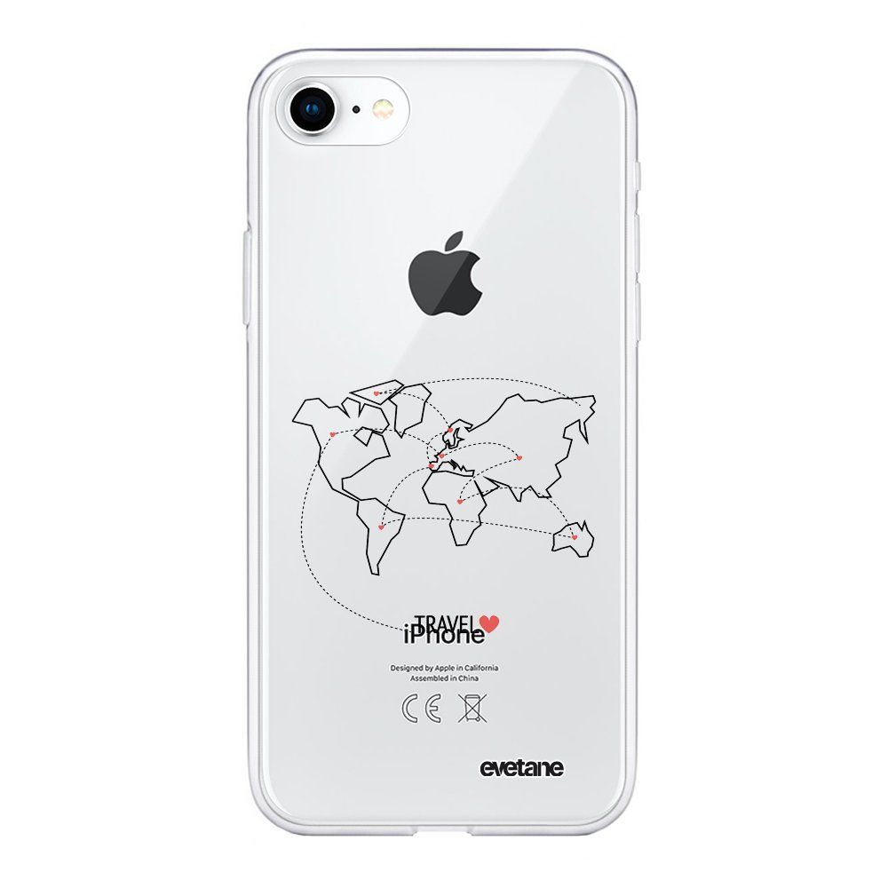 Evetane - Coque iPhone 7/8/ iPhone SE 2020 souple transparente Travel Motif Ecriture Tendance Evetane. - Coque, étui smartphone