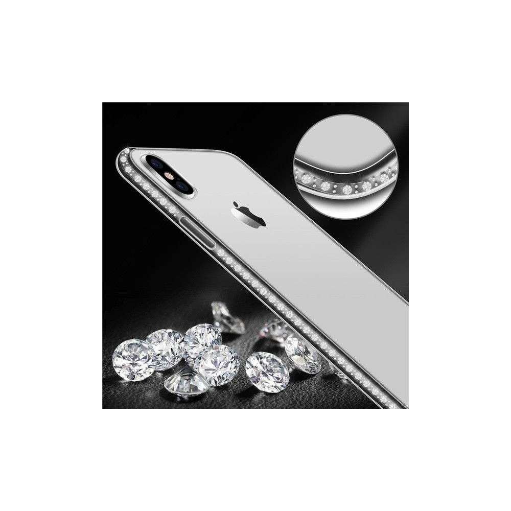 Shot - Coque Silicone Diamants IPHONE 11 APPLE Contour Transparente Bumper Protection Gel Souple (ARGENT) - Coque, étui smartphone