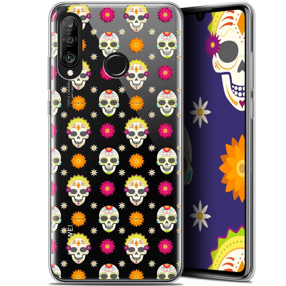 Caseink - Coque Pour Huawei P30 Lite (6.2 ) [Gel HD Collection Halloween Design Skull Halloween - Souple - Ultra Fin - Imprimé en France] - Coque, étui smartphone