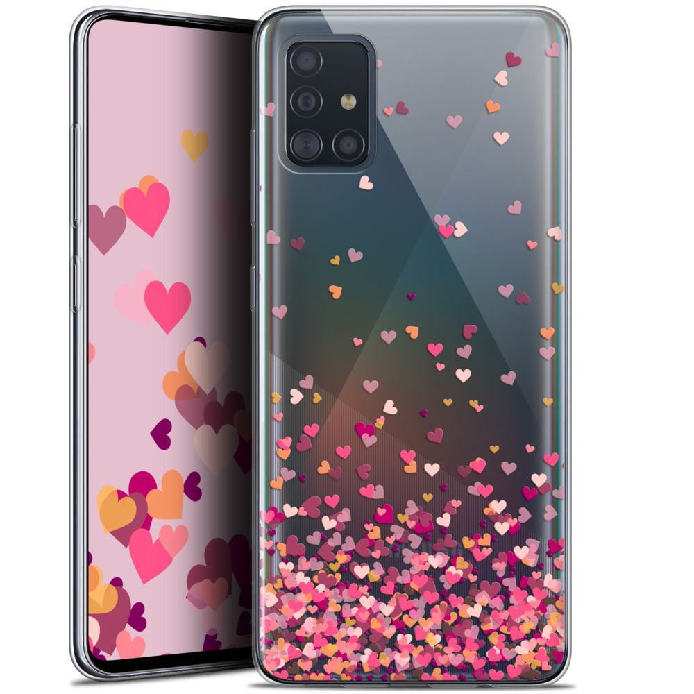 Caseink - Coque Pour Samsung Galaxy A51 (A515) (6.5 ) [Gel HD Collection Sweetie Design Heart Flakes - Souple - Ultra Fin - Imprimé en France] - Coque, étui smartphone