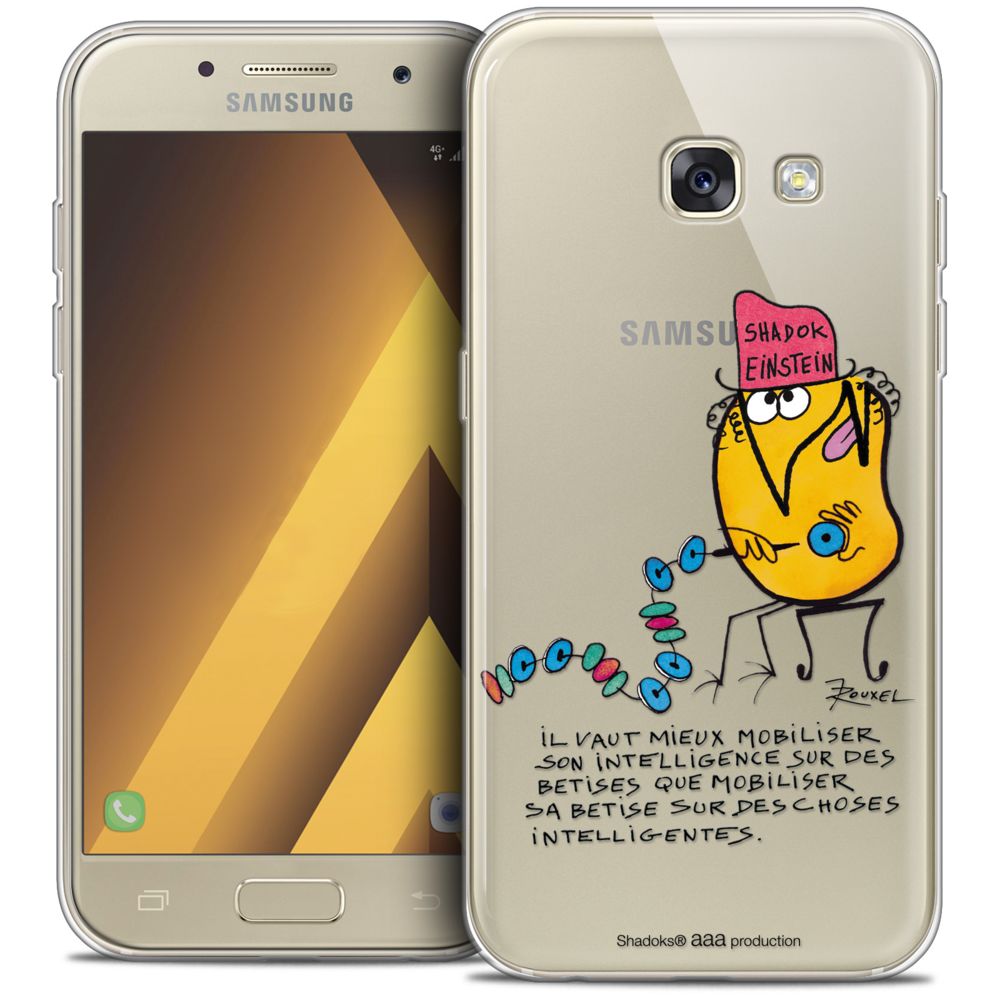 Caseink - Coque Housse Etui Samsung Galaxy A7 2017 A700 (5.7 ) [Crystal Gel HD Collection Les Shadoks ? Design Einstein - Souple - Ultra Fin - Imprimé en France] - Coque, étui smartphone