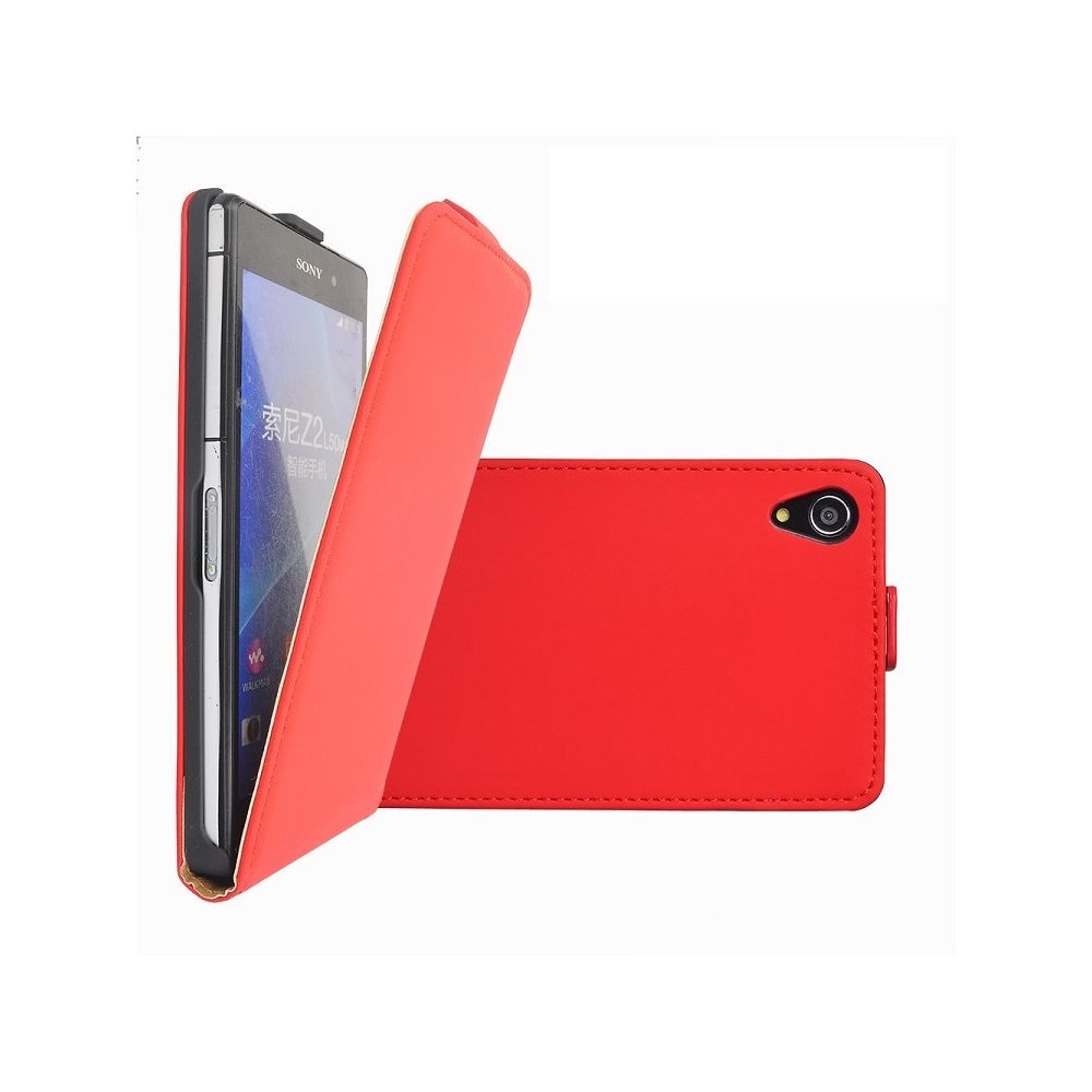 marque generique - Housse Etui Coque Pochette Clapet Rouge pour Sony Xperia Z1 L39H - Coque, étui smartphone