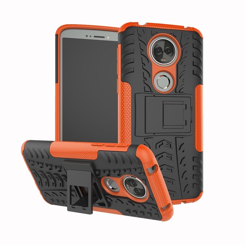 marque generique - Coque en TPU hybride anti-dérapant orange pour votre Motorola Moto E5 Plus - Autres accessoires smartphone