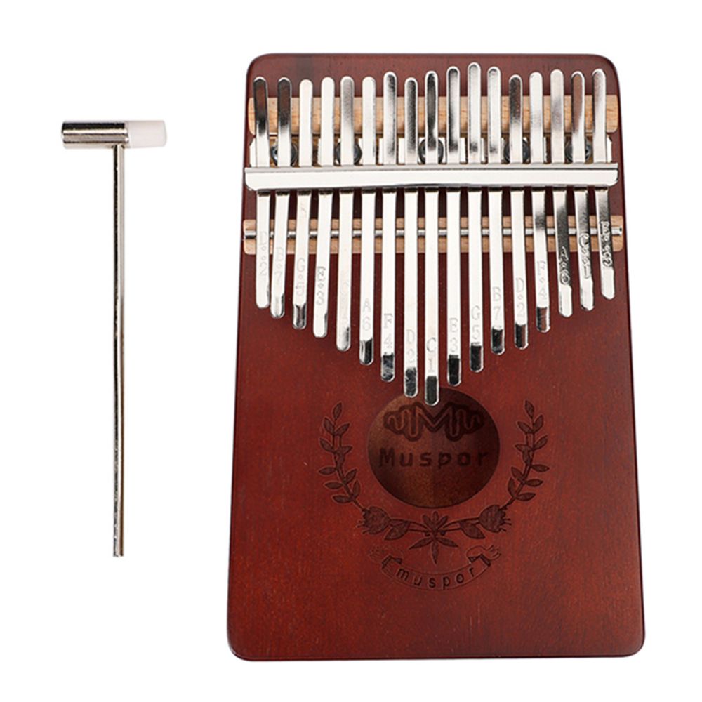 marque generique - 17 Touches Kalimba Pouce Piano Doigt Mbira Solide Instrument De Musique Café - Accessoires percussions