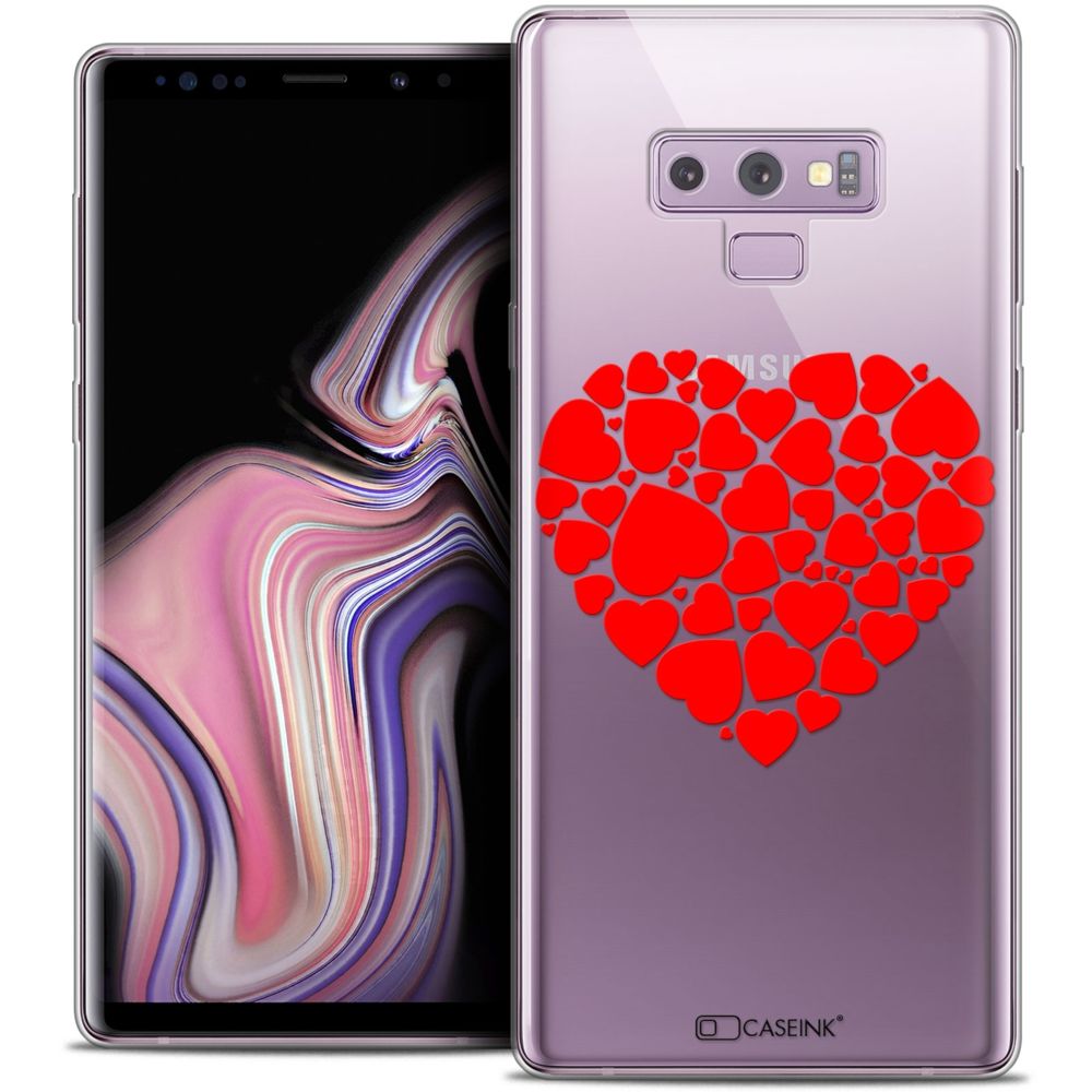 Caseink - Coque Housse Etui Samsung Galaxy Note 9 (6.4 ) [Crystal Gel HD Collection Love Saint Valentin Design Coeur des Coeurs - Souple - Ultra Fin - Imprimé en France] - Coque, étui smartphone