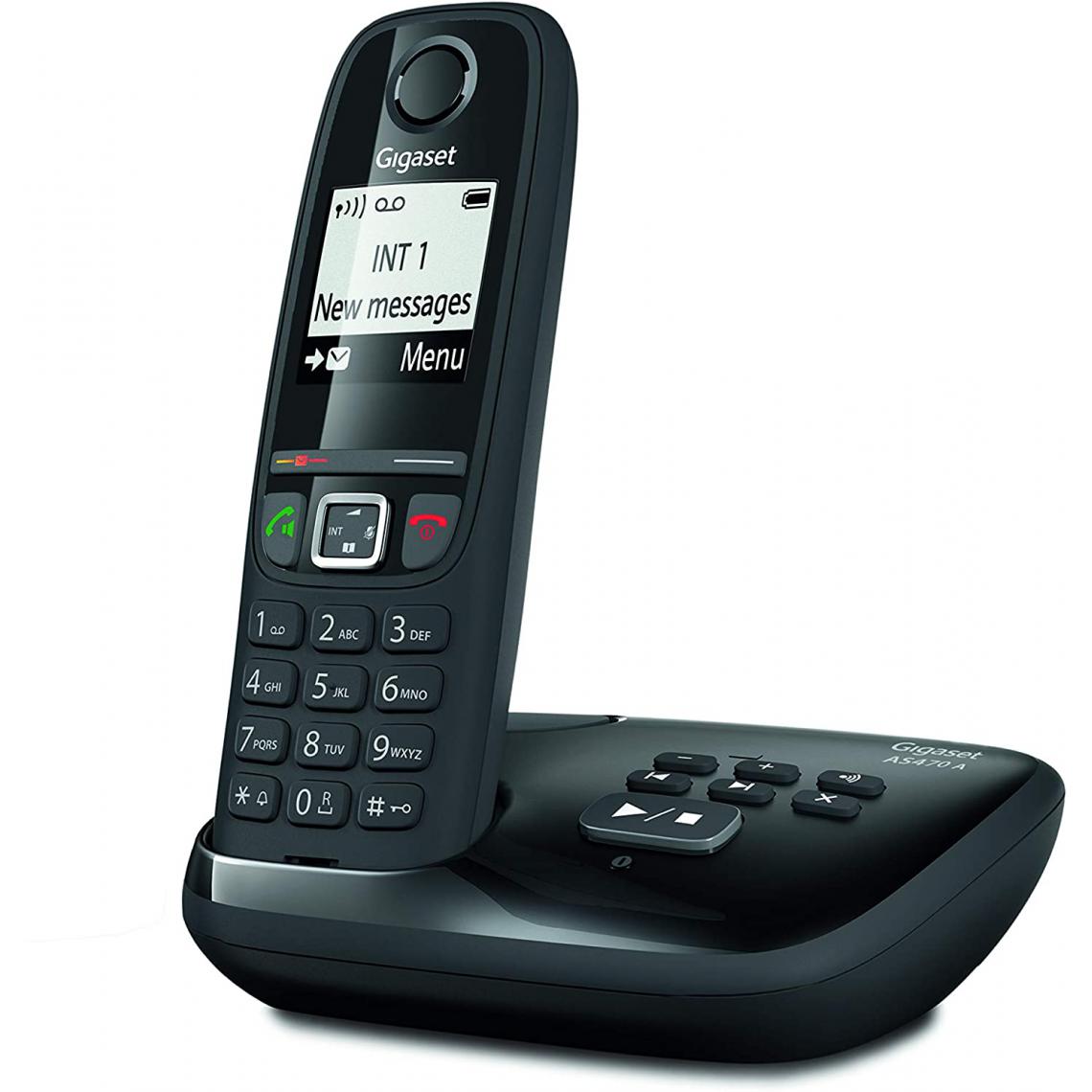 Gigaset - téléphone fixe solo sans Fil avec répondeur noir - Téléphone fixe filaire