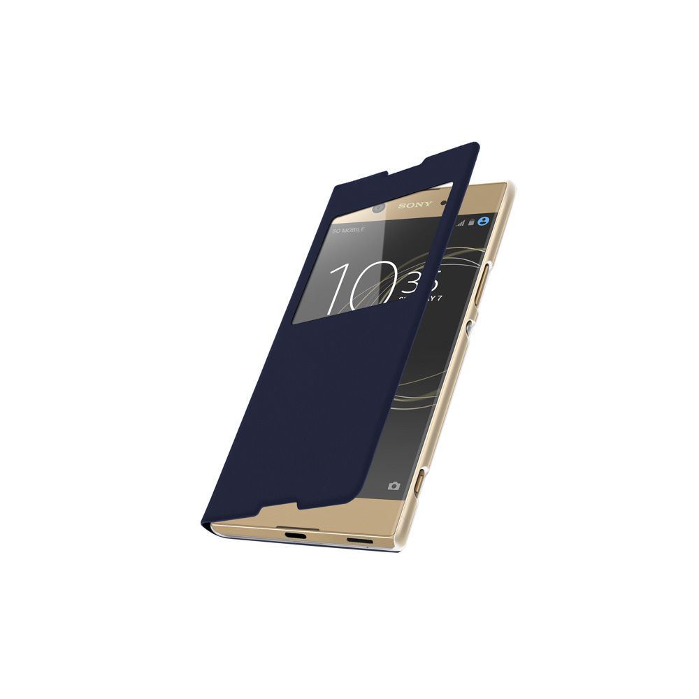 Avizar - Housse Xperia XA1 Ultra Etui Fenêtre Protection à Clapet Folio Bleu - Coque, étui smartphone