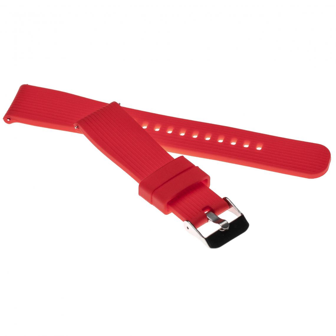 Vhbw - vhbw bracelet L compatible avec Samsung Galaxy Watch Active, SM-R500 montre connectée - 10,2 + 8,1cm silicone rouge - Accessoires montres connectées