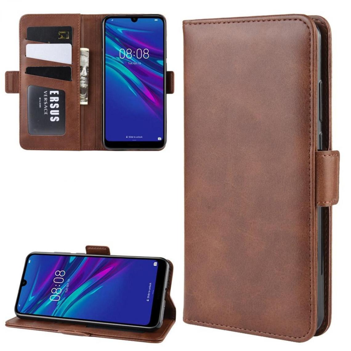 Wewoo - Housse Coque Étui en cuir pour téléphone portable Huawei Y6 2019 ? avec portefeuille et support et fentes cartes marron - Coque, étui smartphone